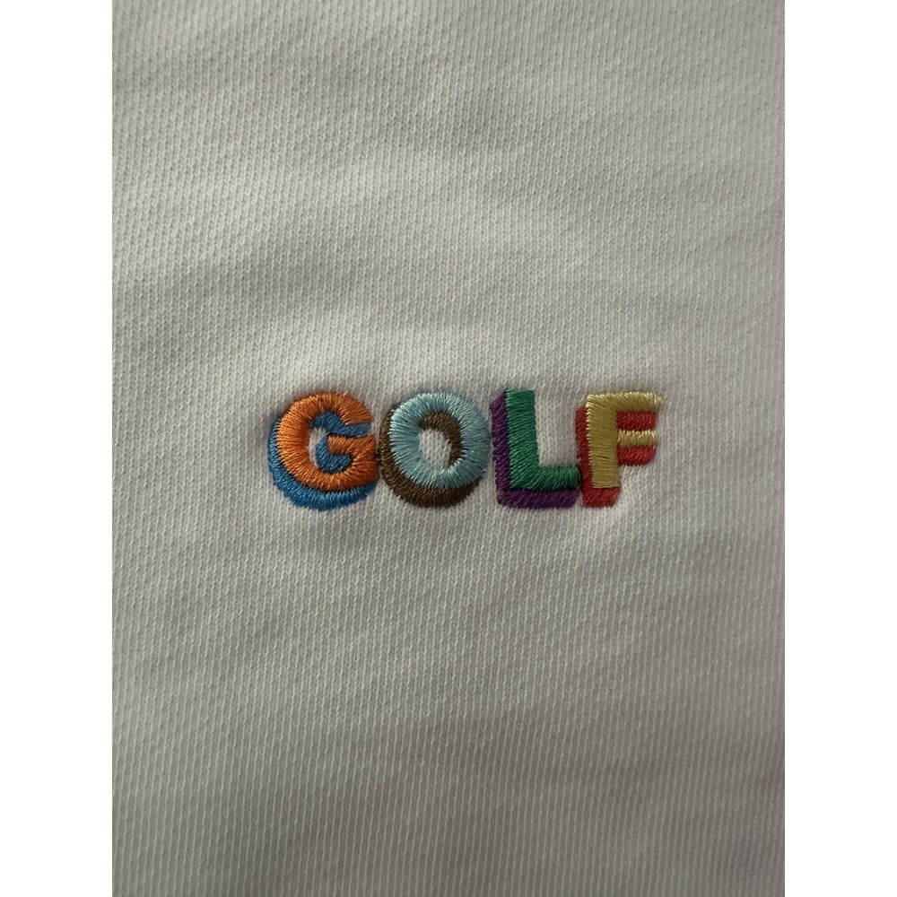 Golf Wang Sweatshirt Mens XL White Crewneck Pima Cotton‎ Embroidered Logo Peru